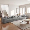 4 Seater Linen Upholstered Cloud Couch Modular Sectional Sofa For Living Room And Bedroom
