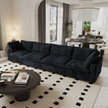 4 Seater Corduroy Upholstered Cloud Couch Modular Sectional Sofa For Living Room And Bedroom