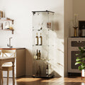 4 Shelf Glass Display Cabinet With Lock 64 H Freestanding Curio Display Showcase For Collectibles
