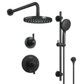4 Spray Shower System With 8 In. Rainfall Shower Head 3 Mode Handheld Shower Pressure Balance Valve And Adjustable Slide Bar