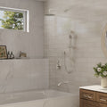 4 Spray Wall Mount Dual Fixed And Handheld Shower Head With Slide Bar And Tub Spout Valve Included