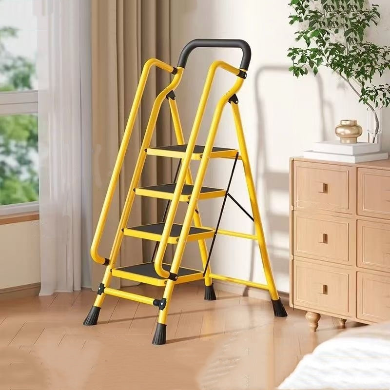 4 Step Ladder With Handrails Folding Step Stool With Anti Slip Wide Pedals