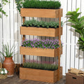 4 Tier Adjustable Raised Garden Bed Fir Wood With Breathable Fabric