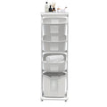 4 Tier Laundry Hamper Sorter Laundry Storage Organizer With Wheels Removable Rolling Laundry Baskets Bathroom Cart