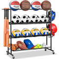 4 Tier Sports Equipment Organizer For Garage With Detachable Nylon Mesh Baskets