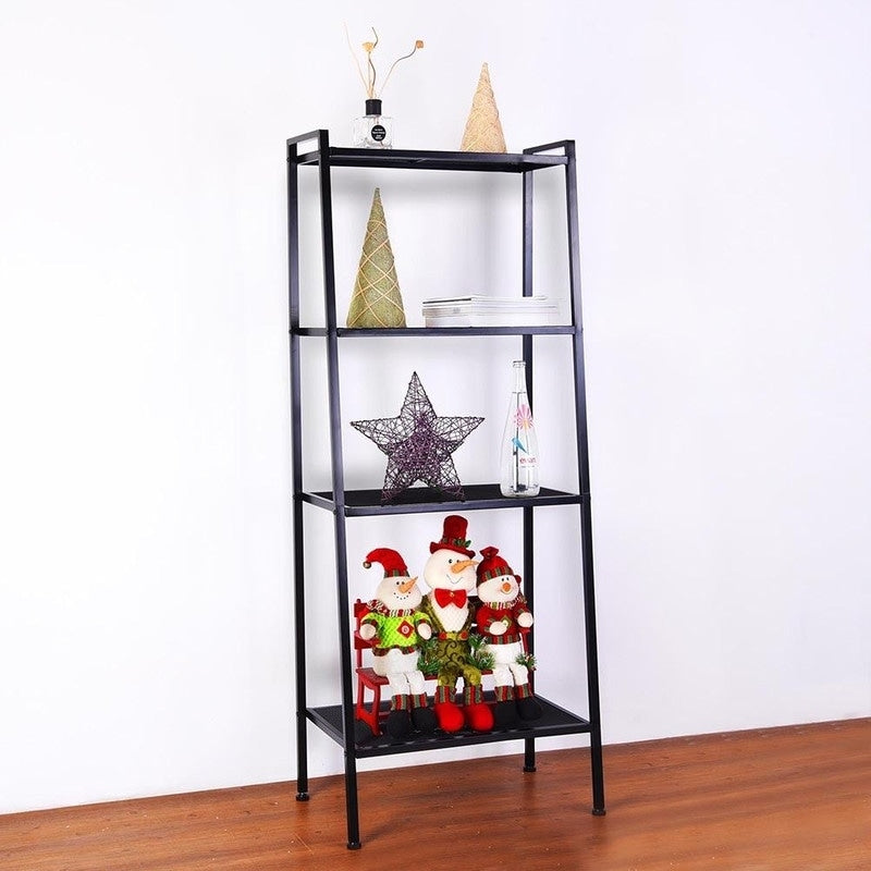 4 Tier Storage Furniture Wall Shelves Ladder Bookcase Bookshelf