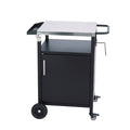 4 Wheel Black Bbq Cart With Stainless Steel Top Single Door Cabinet Grill Station N A