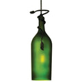 4 Wide Tuscan Vineyard Frosted Green Wine Bottle Mini Pendant