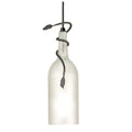 4 Wide Tuscan Vineyard Frosted White Wine Bottle Mini Pendant