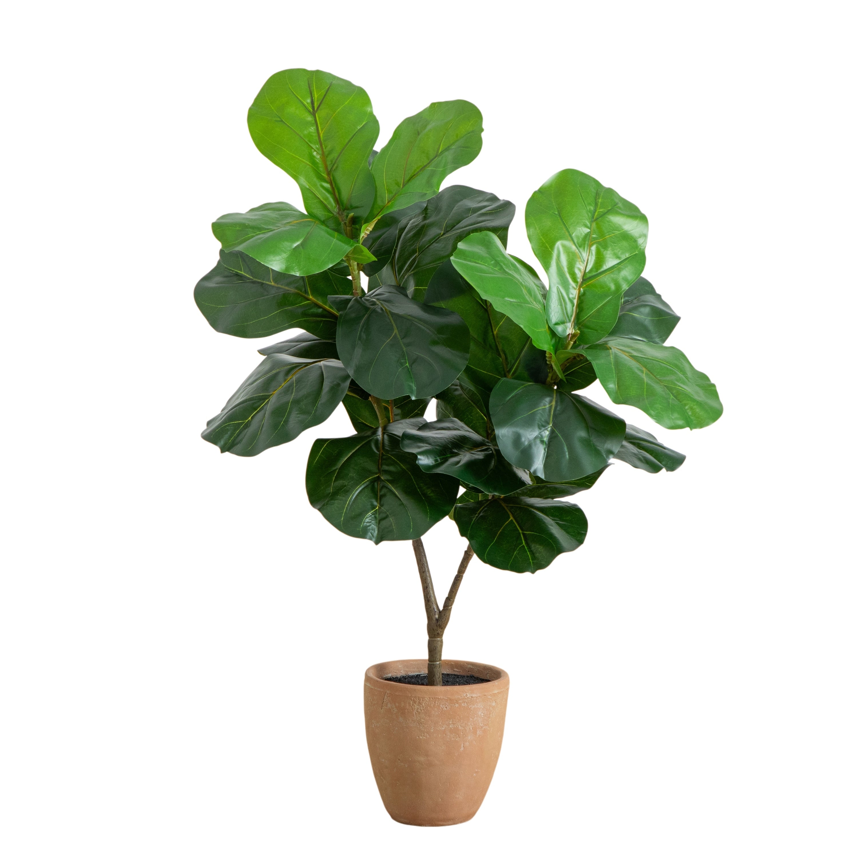 4 Ft Artificial Giant Leaf Fiddle Leaf Fig Tree In Decorative Planter