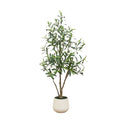 4 Ft Artificial Olive Tree In White Decorative Planter