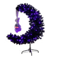 4 Ft Pre Lit Halloween Black Moon Tree With 250 Led Lights