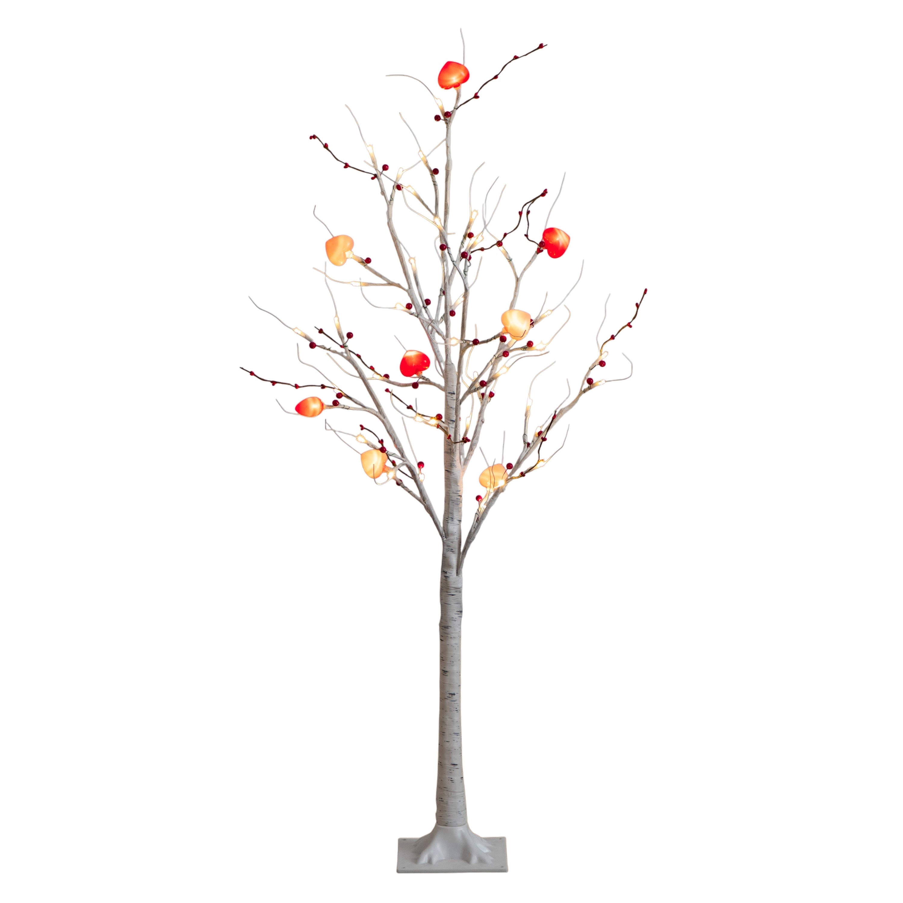 4 Ft Pre Lit Valentines Day Twig Tree With 48 Heart Shaped Led Lights