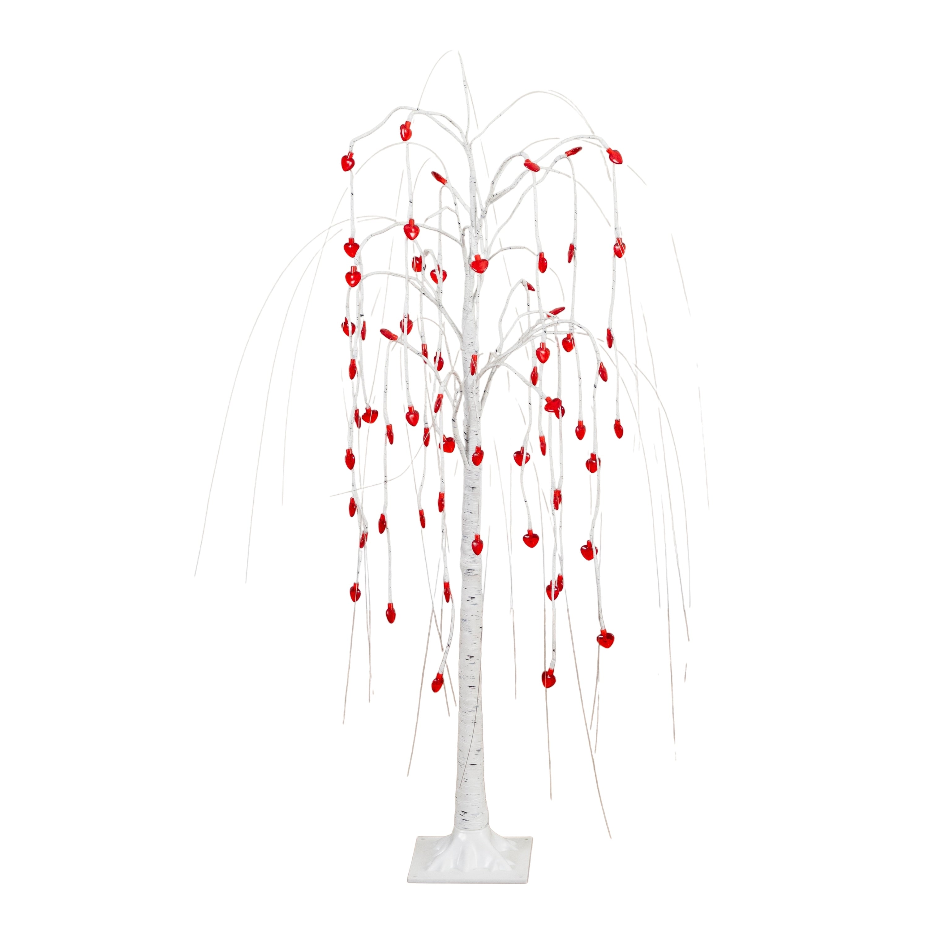 4 Ft Pre Lit Valentines Day Willow Tree With 48 Heart Shaped Lights