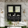 4 In 1 Bathroom Mirror Cabinet 24 Wall Mounted Medicine Cabinet With Drawers Organizer Hooks High Define Mirrors With Storage