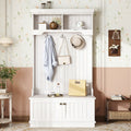 4 In 1 Hall Tree With Storage Bench And Coat Rack For Entryway