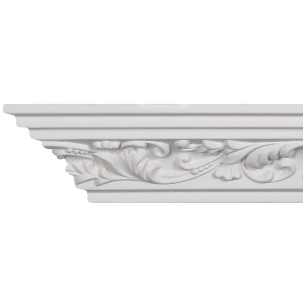 4 Inch Scrolling Leaf Crown Molding 8 Pieces