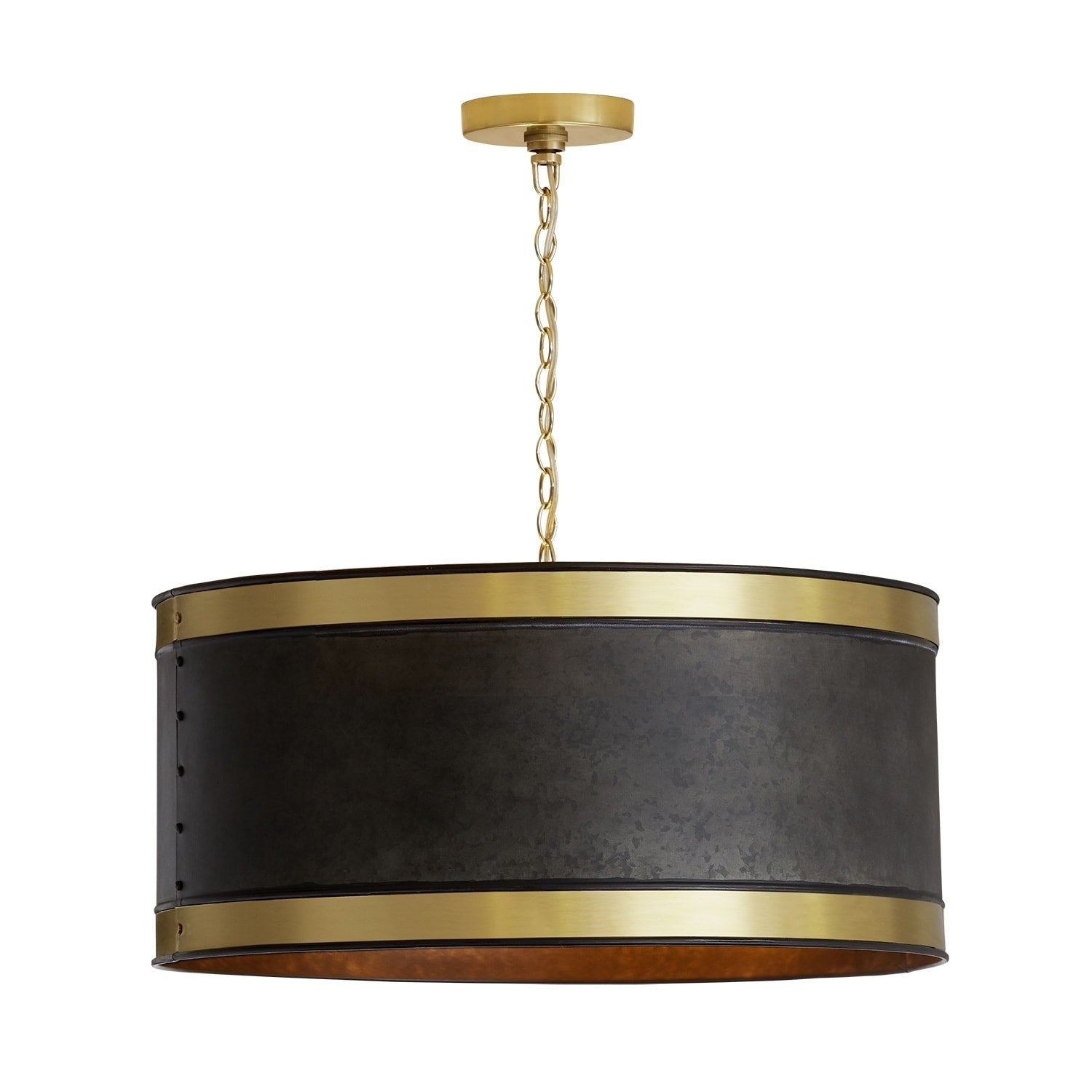 4 Light Galvanized Black True Brass Pendant