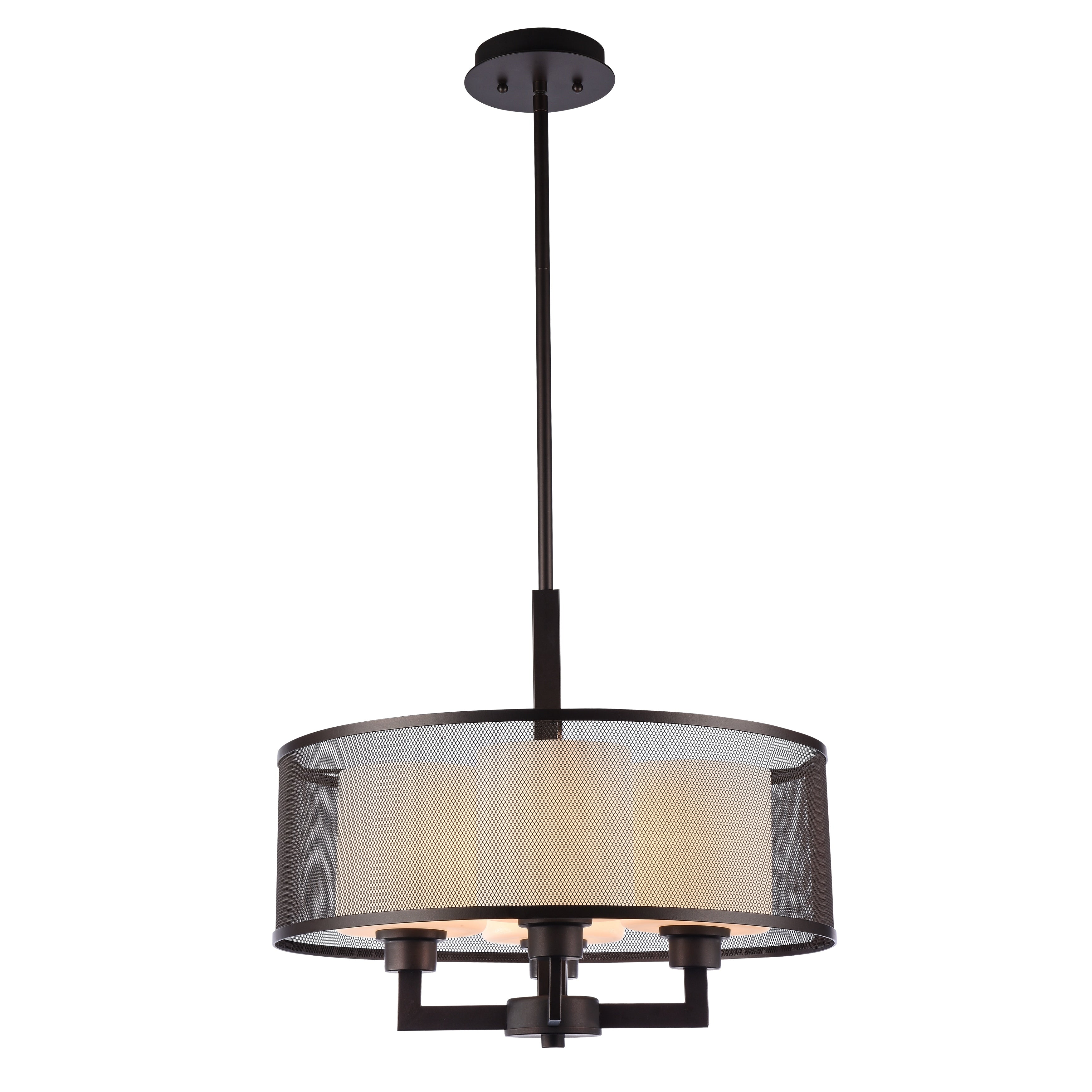 4 Light Oil Rubbed Bronze Hanging Pendant W Etched Glass Shades