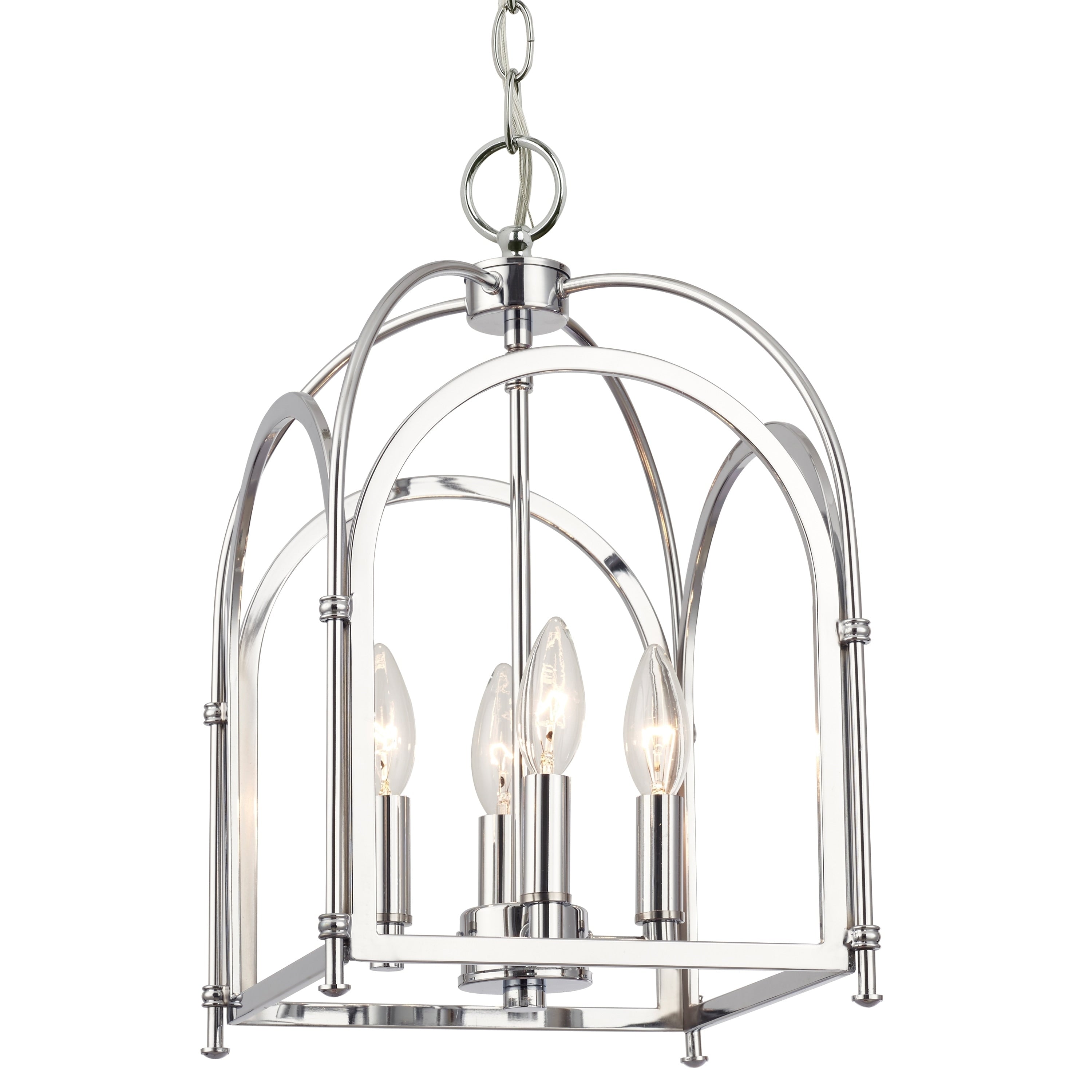 4 Light Polished Chrome Pendant 10 Inch Wide