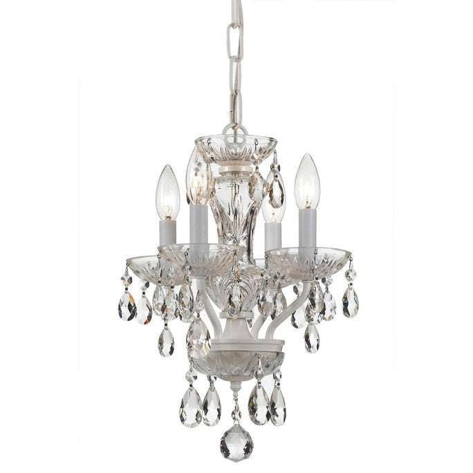 4 Light Wet White Swarovski Strass Crystal Mini Chandelier Wet White
