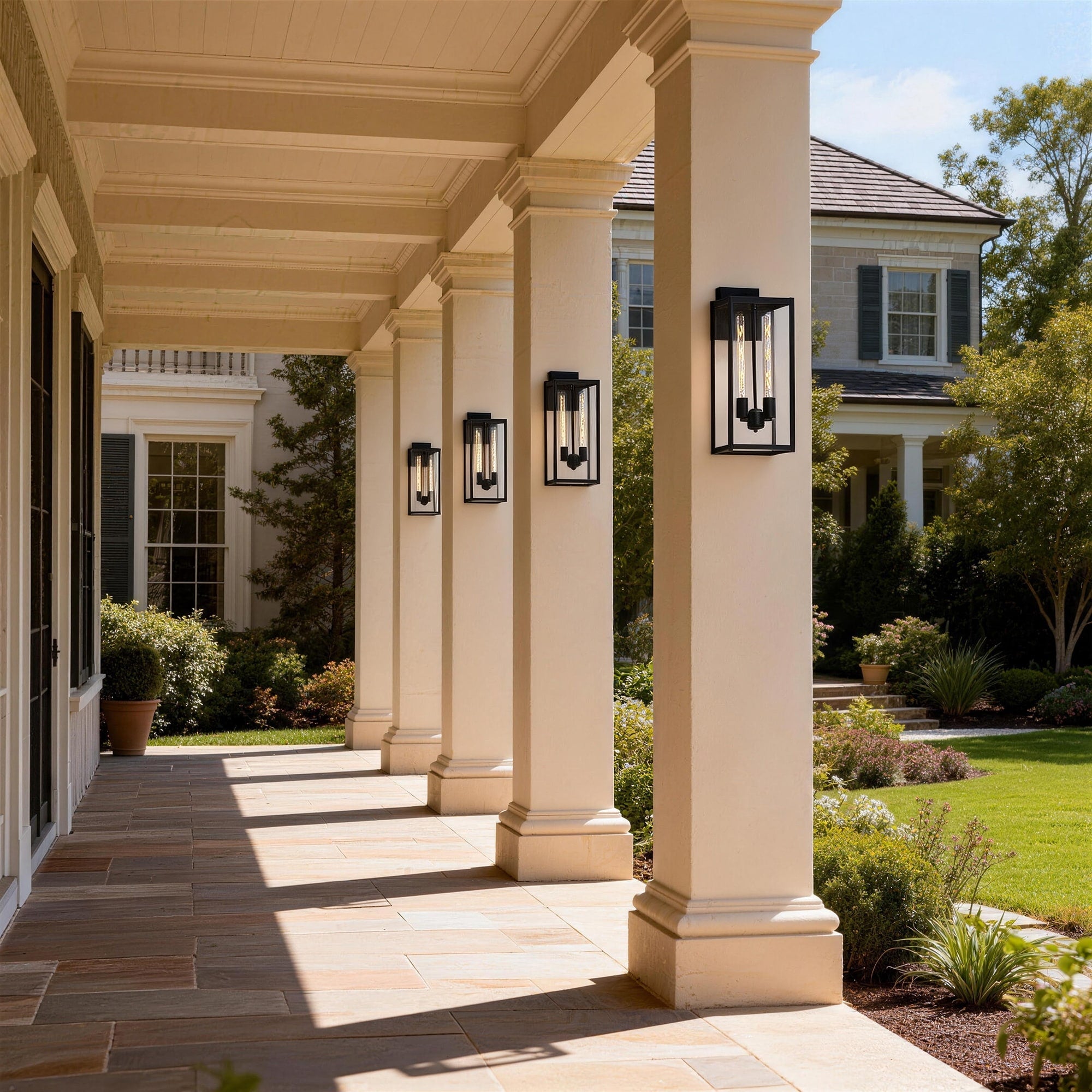 4 Pack 1 Light 2 Light Metal Outdoor Wall Sconce Weather Resistant