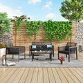 Patio Furniture Sofa Set Wicker Patio Conversation Set 4 Piece