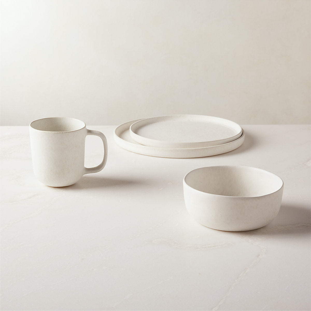 Drift Ivory Salad Plates with Matte Reactive Glaze Set of 6