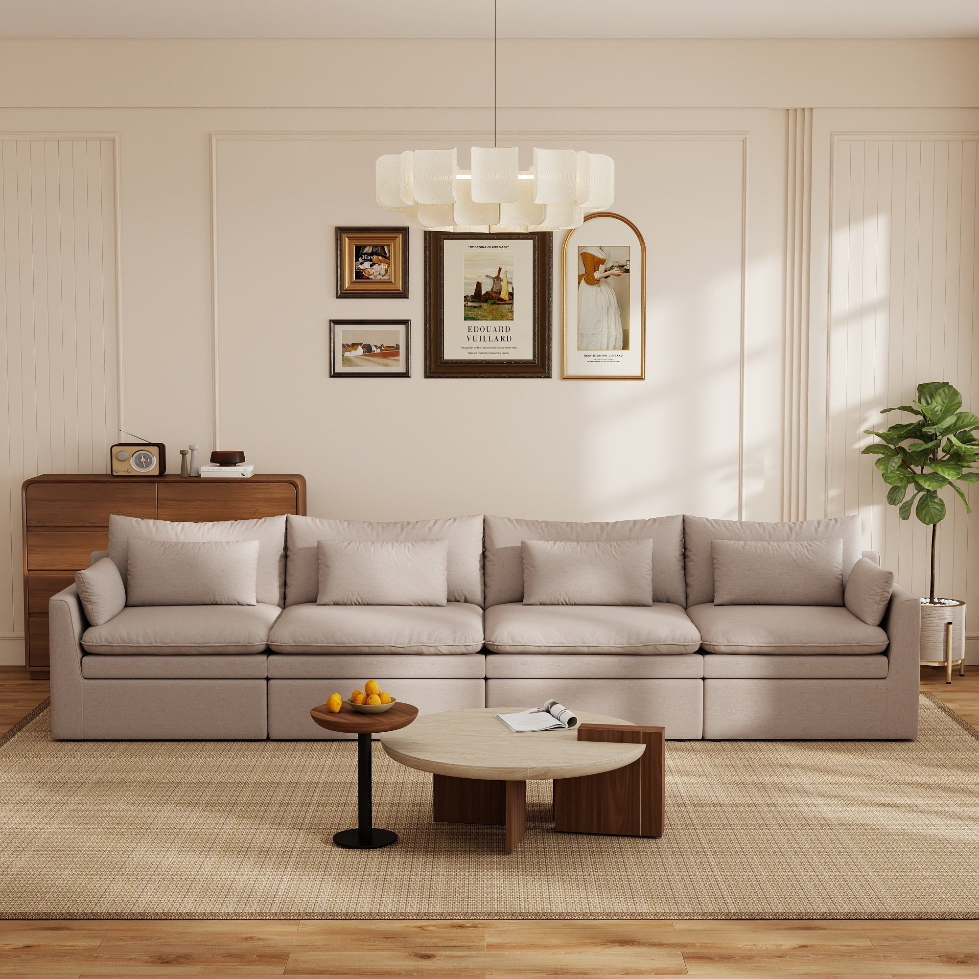 4 Seater Sofa Modular Cloud Couch Removable Sofa Cover Easy To Install For Living Room Apartment