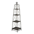 4 Tier Black Metal Obelisk Stand