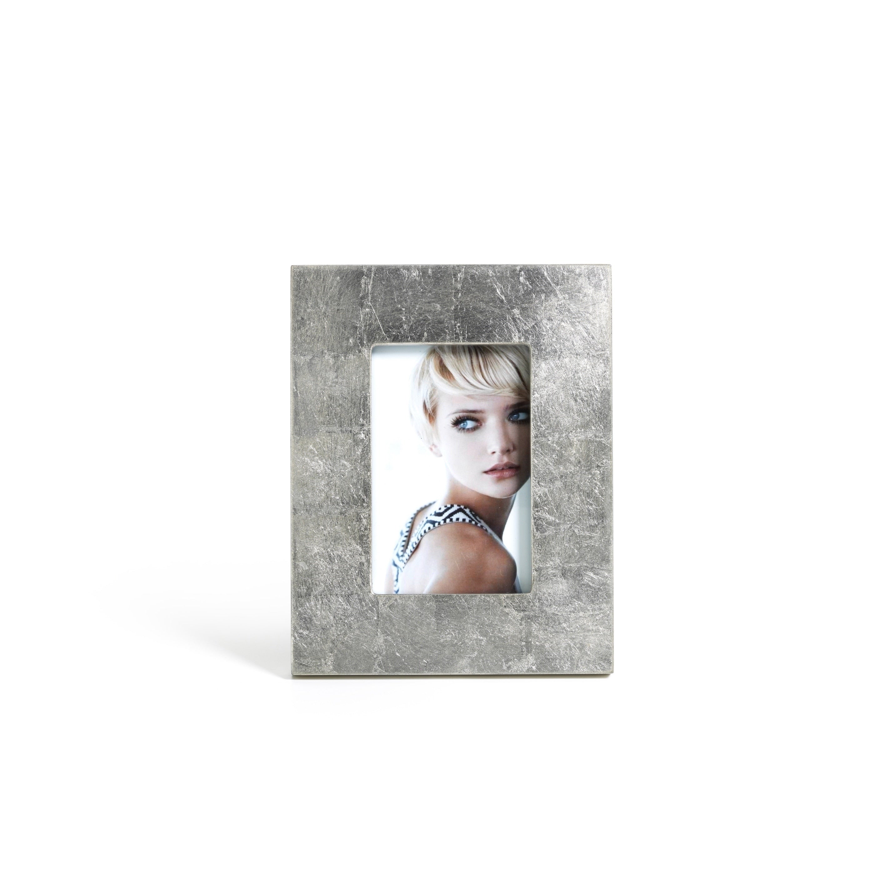 4 X 6 Photo Frame Silver Finish With Leaf Design