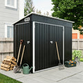 4 X 8 Ft Galvanized Steel Outdoor Storage Shed With 3 Access Doors Ventilated Weatherproof Metal Utility Shed For Garden Tools
