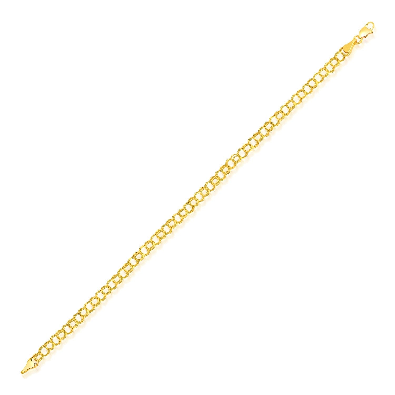 4.0 Mm 14K Yellow Gold Lite Charm Bracelet