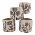 4.3 Set Of 4 Planters Textured Sand Cement Succulent Pots 4.3