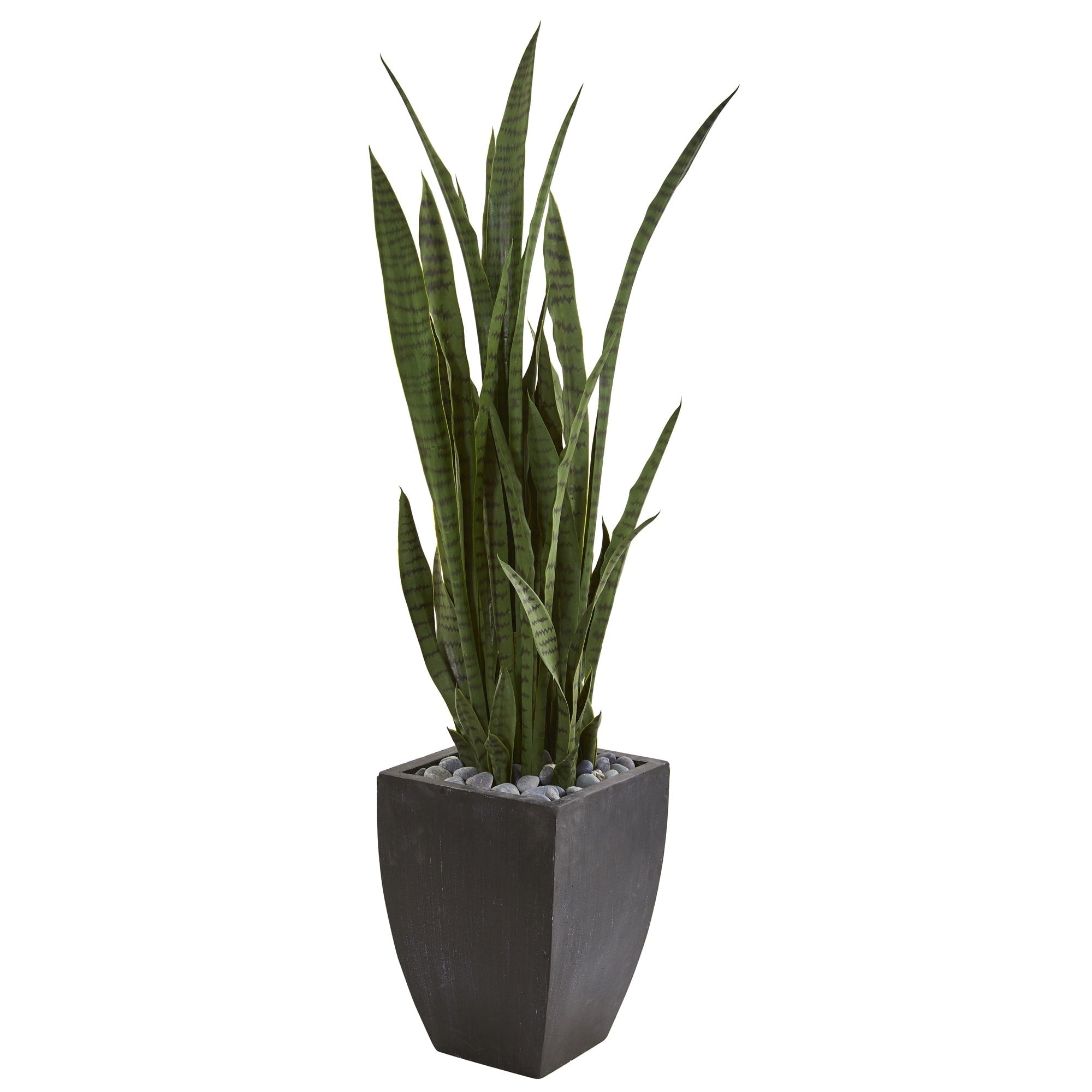 4.5 Sansevieria Artificial Plant In Black Planter