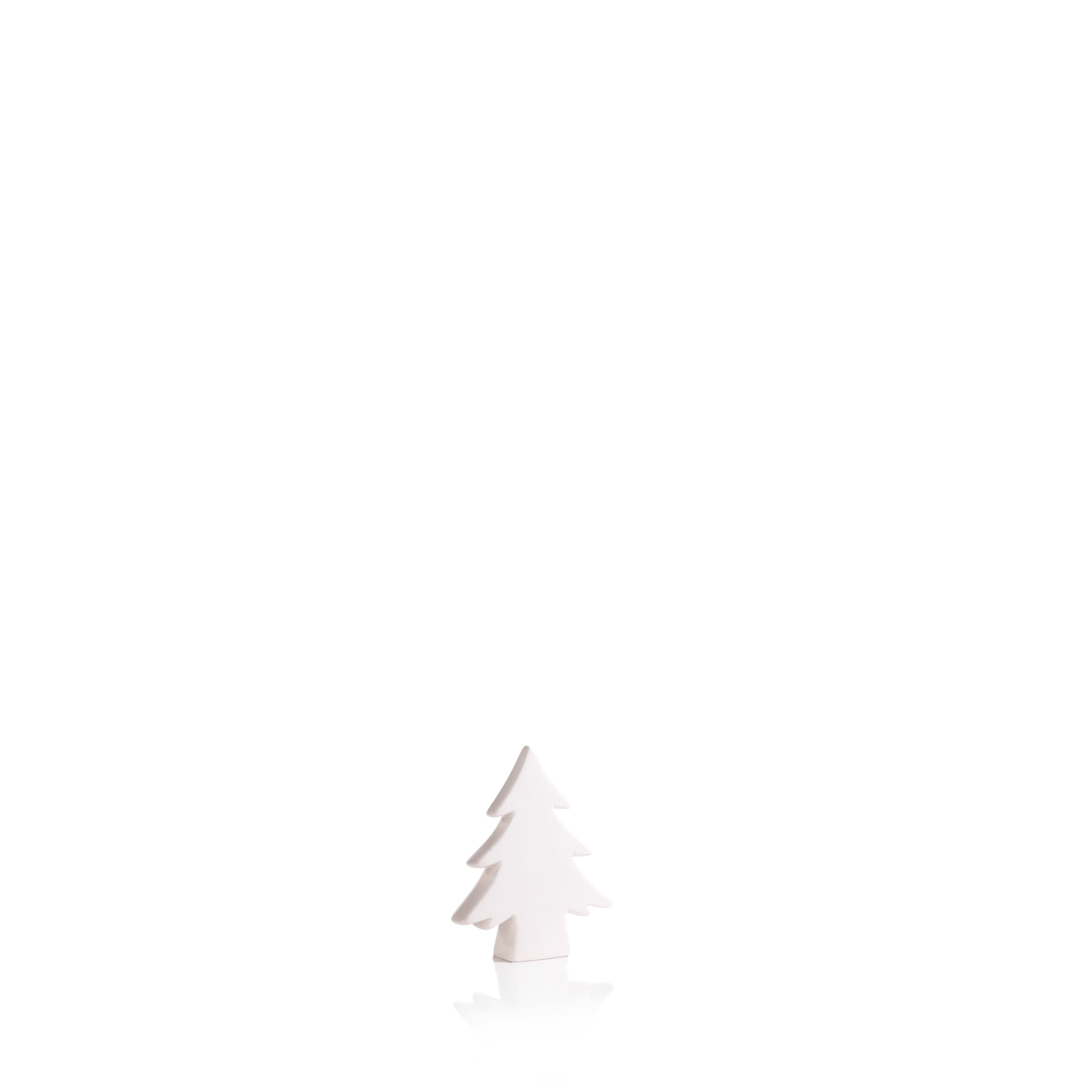 4.5 Tall Teton Ceramic Christmas Tree Tabletop Decoration White Set Of 6