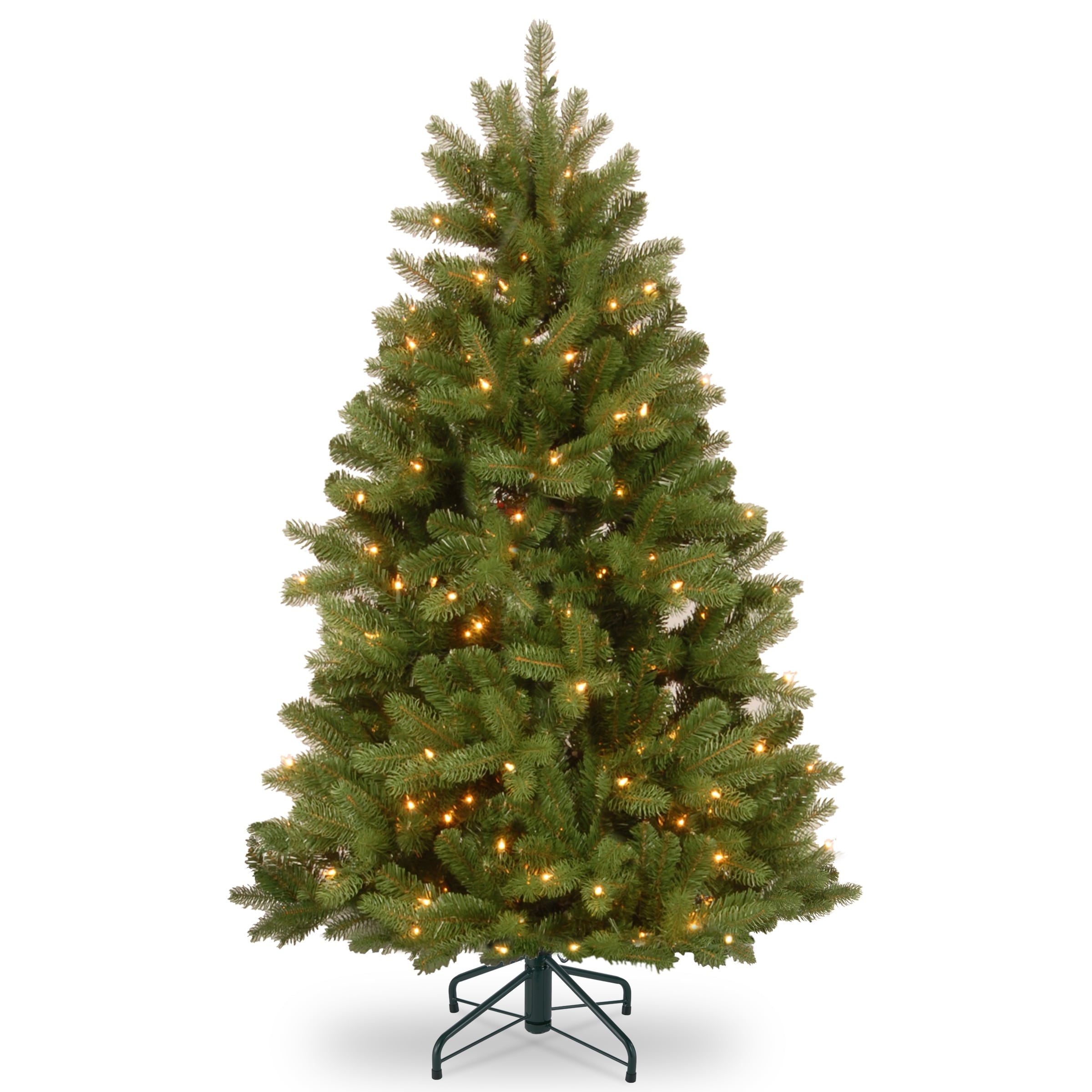 Newberry Spruce Green Plastic 4.5 Foot Christmas Tree With Dual Color Led Lights