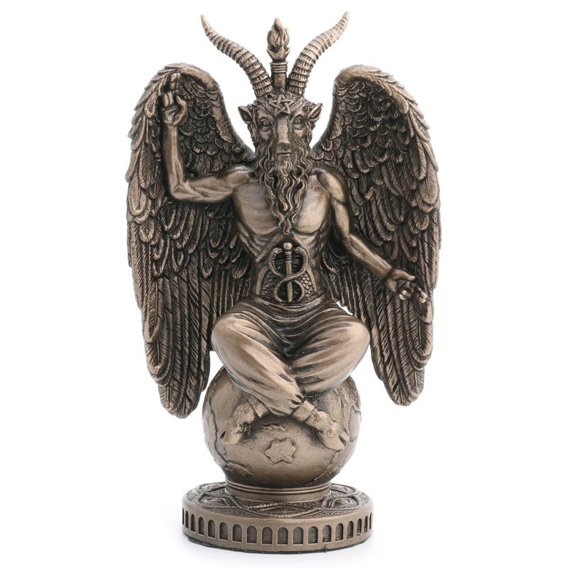4.53 In H Baphomet Sitting On Globe Figurine Poly Resin