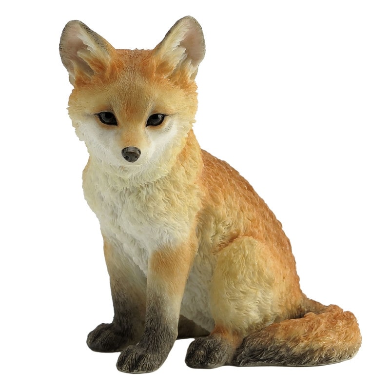 4.53 In H Fox Cub Sitting Figurine Poly Resin
