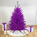 4.5 Metallic Purple Tinsel Artificial Christmas Tree Unlit 4.5 Foot