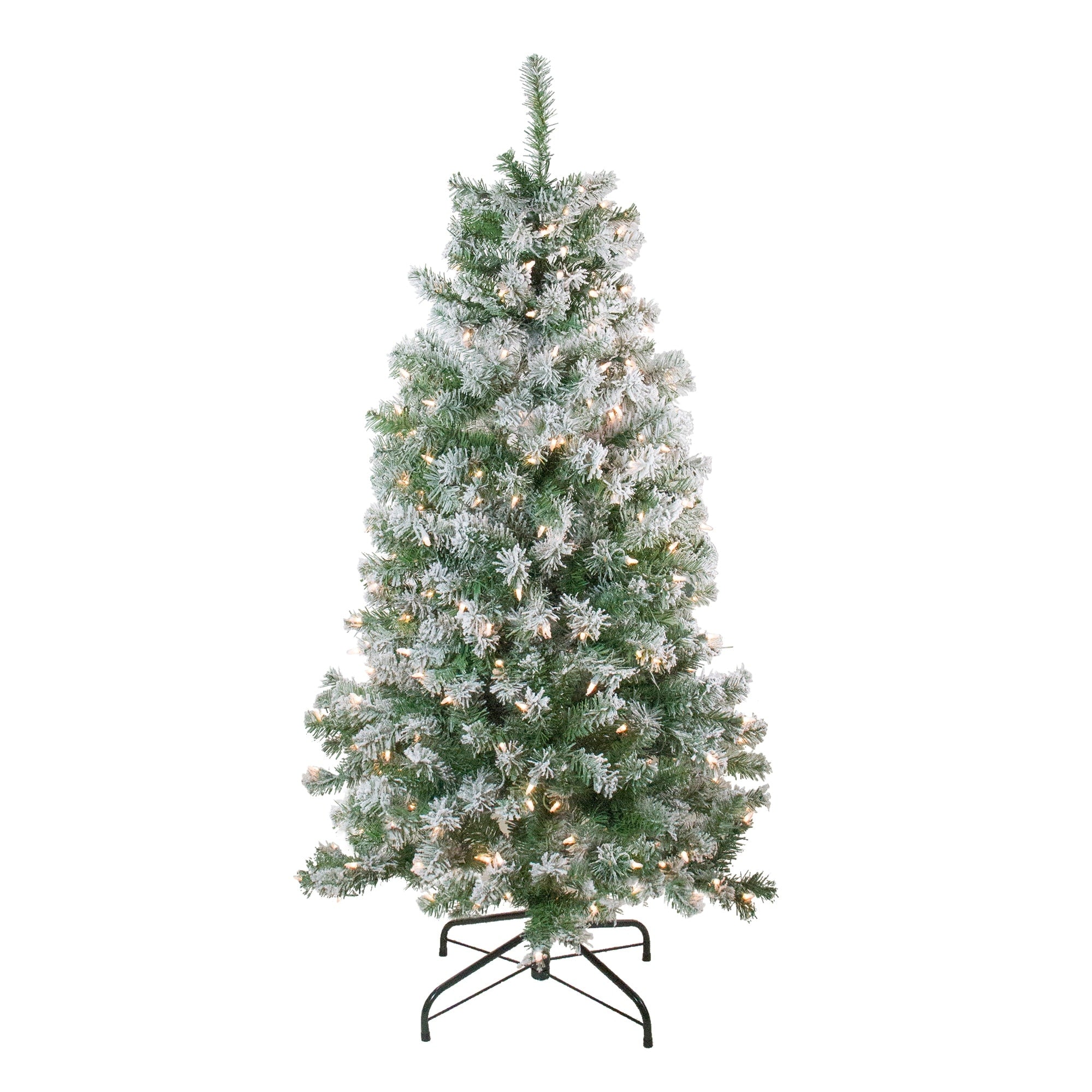4.5 Pre Lit Flocked Winema Pine Artificial Christmas Tree Clear Lights
