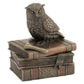 4.72 In H Owl On Books Trinket Box Poly Resin