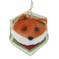4.75 Brown And Cream Stuffed Fox Head Plaque Christmas Ornament