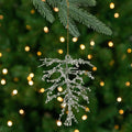 4.75 Green Iron Wire Pine Cone Embellished With Glitter Christmas Ornament