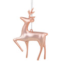 4.75 Shiny Rose Gold Metal Reindeer Christmas Tree Ornament