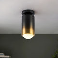 4.7 Indutsrial Black To Gold Gradient Cylindrical Dimmable Led 1 Light Flush Mount Ceiling Light For Hallways Bedroom