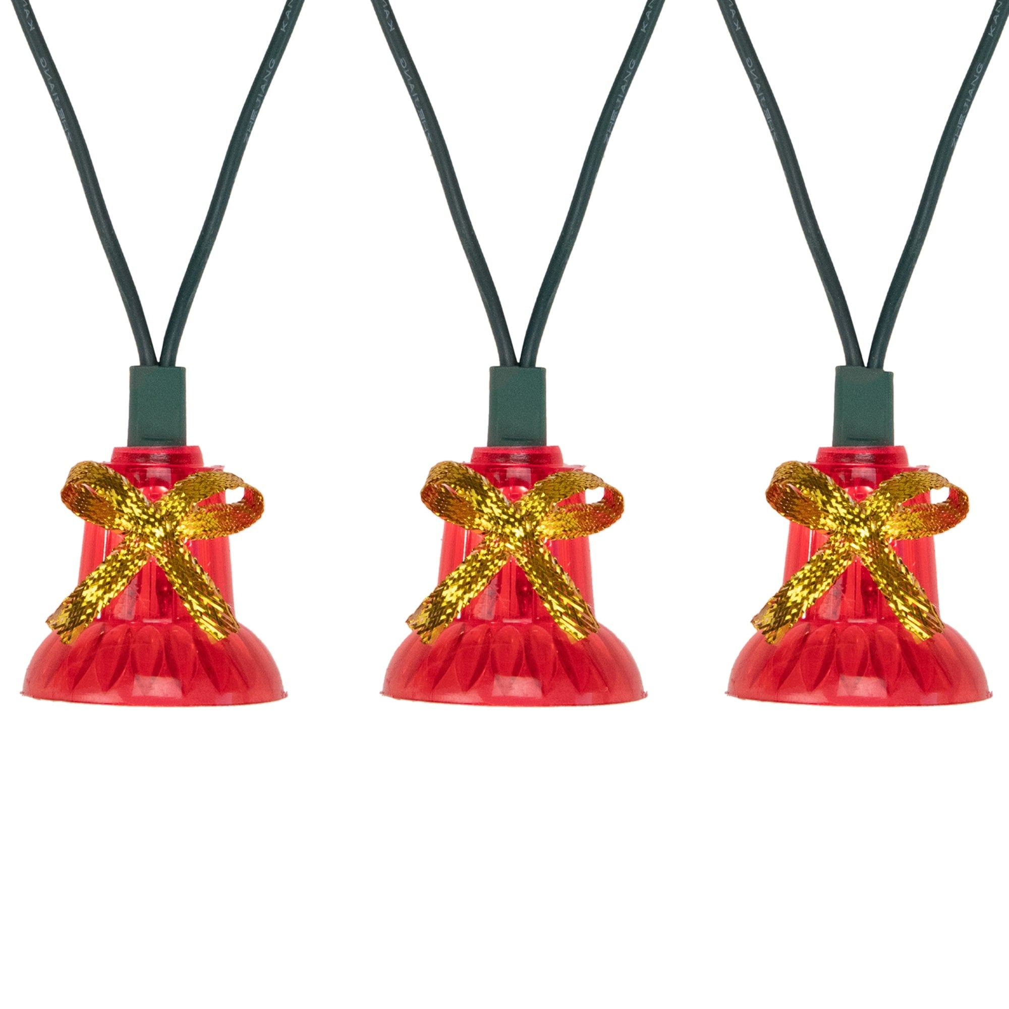 40 Count Red Bells With Musical Christmas Lights 13Ft Green Wire N A