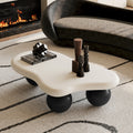 40 Inch Cloud Shaped Coffee Table With 3 Ball Legs For Living Room