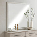 40 Inch Rectangular Wooden Frame Modern Mirror Gray