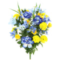 40 Stems Artificial Full Blooming Lily Rose Bud Carnation And Mum With Greenery Mixed Flower Bush Blue Yellow Bl Yw